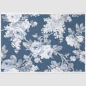 ヴィンテージブルー結婚の花模様切り離し 薄葉紙 (正面)