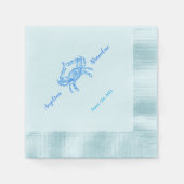 ヴィンテージブルー結婚ガニ 縁ありカクテルナプキン (正面)