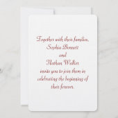 ヴィンテージブルー結婚フローラと素朴チャーム 招待状 (裏面)