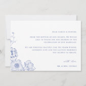 ヴィンテージブルー結婚フローラの写真 サンキューカード (裏面)