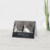 ヴィンテージブルー結婚フローラの写真 サンキューカード (正面)