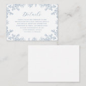 ヴィンテージブルー結婚フローラ詳細 エンクロージャーカード (正面/裏面)