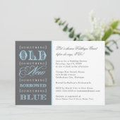 ヴィンテージブルー結婚ブライダルシャワー 招待状 (スタンド正面)