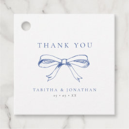 ヴィンテージブルー結婚ボウありがとう フェイバータグ