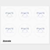 ヴィンテージブルー結婚ボウ ラウンドシール (シート)