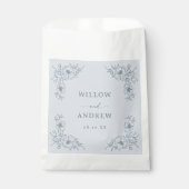 ヴィンテージブルー結婚式の引き出物バッグ フェイバーバッグ (正面)