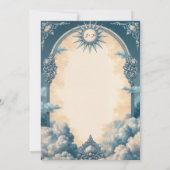 ヴィンテージブルー結婚式招待状とSun and Cloud 招待状 (裏面)