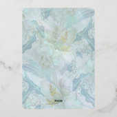 ヴィンテージブルー結婚牡丹フォイル招待状 箔招待状 (裏面)