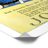 ヴィンテージブルー自動車広告 ポスター (角)