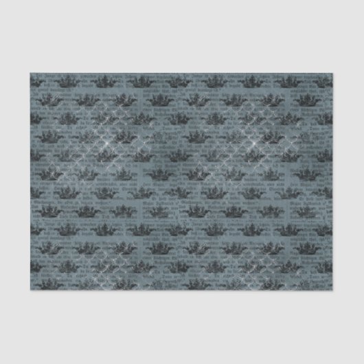 ヴィンテージブルー航海のコラージュ 薄葉紙 (正面)