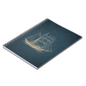 ヴィンテージブルー航海のセイボートアート ノートブック (左側)