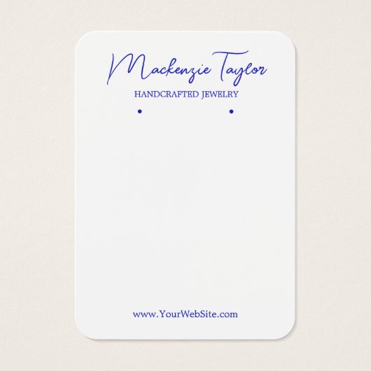 ヴィンテージブルー花カスタムイヤリング表示カード (正面)