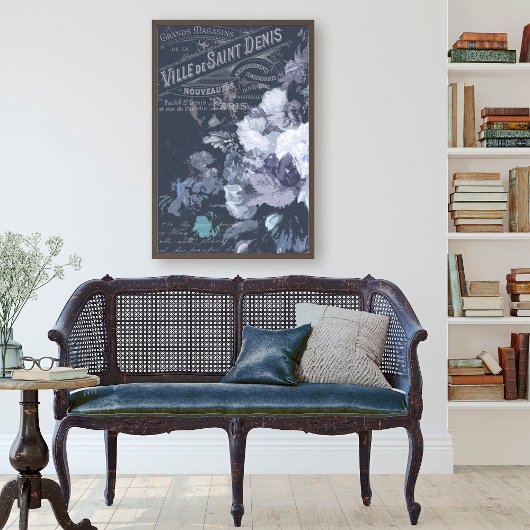 ヴィンテージブルー花模様とエフフランスのエメラデクページ 薄葉紙