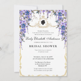ヴィンテージブルー花模様ブリジガートンブライダルシャワー 招待状