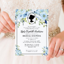 ヴィンテージブルー花模様ブリジガートンブライダルシャワー