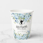 ヴィンテージブルー花模様リージェンシーソサエティブライダルシャワー 紙コップ (裏面)