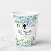 ヴィンテージブルー花模様リージェンシーソサエティブライダルシャワー 紙コップ (正面)