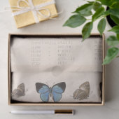 ヴィンテージブルー蝶エフエマデクページティール（緑がかった色） 薄葉紙 (ギフト)