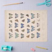 ヴィンテージブルー蝶エフエメラデクページティール（緑がかった色）T 薄葉紙 (クラフト)