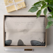 ヴィンテージブルー蝶エフエメラデクページティール（緑がかった色）T 薄葉紙 (ギフト)