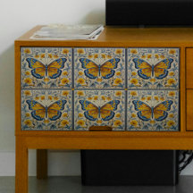 ヴィンテージブルー蝶デクページティッシュペーパー