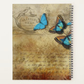 ヴィンテージブルー蝶 プランナー手帳 (裏面)