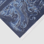 ヴィンテージブルー装飾建築デザイン 薄葉紙 (詳細)