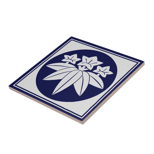 ヴィンテージブルー鎌倉源日本門東洋人 タイル (側面)