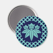 ヴィンテージブルー鎌倉源日本門東洋人 マグネット (正面/裏面)