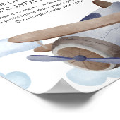 ヴィンテージブルー飛行機1日バースデータイムカプセル ポスター (角)