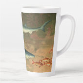 ヴィンテージブルー食べシャークの魚、海洋生物 カフェラテマグ (右)