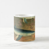 ヴィンテージブルー食べシャークの魚、海洋生物 コーヒーマグカップ (中央)