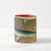 ヴィンテージブルー食べシャークの魚、海洋生物 マグカップ (中央)