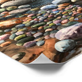 ヴィンテージブルー&アーストーンアクリル風景 ポスター (角)