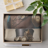 ヴィンテージブルー&イエロースチームパンクパロット 薄葉紙 (ギフト)