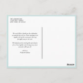 ヴィンテージブルー&イエローバードケージサンキューポストカード ポストカード (裏面)