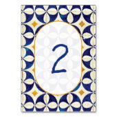 ヴィンテージブルー&イエローポルトガル結婚柄 テーブルナンバー (裏面)