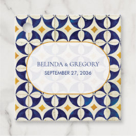 ヴィンテージブルー&イエローポルトガル結婚柄 フェイバータグ