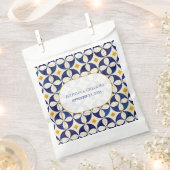 ヴィンテージブルー&イエローポルトガル結婚柄 フェイバーバッグ (クリップ留めされた状態)