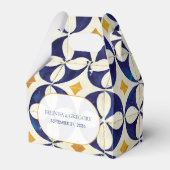 ヴィンテージブルー&イエローポルトガル結婚柄 フェイバーボックス (正面サイド)