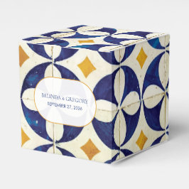 ヴィンテージブルー&イエローポルトガル結婚柄 フェイバーボックス