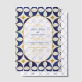 ヴィンテージブルー&イエローポルトガル結婚柄 ベラム紙招待状 (オフセット (招待状))