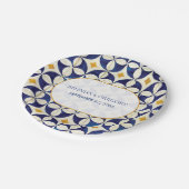 ヴィンテージブルー&イエローポルトガル結婚柄 ペーパープレート (アングル)