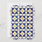 ヴィンテージブルー&イエローポルトガル結婚柄 招待状 (裏面)