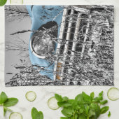 ヴィンテージブルー キッチンタオル (折り畳み)