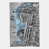 ヴィンテージブルー キッチンタオル (縦)