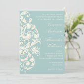 ヴィンテージブルー&クリームが盛り上がる|結婚式招待状 招待状 (スタンド正面)