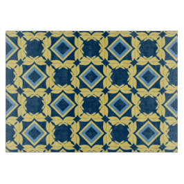 ヴィンテージブルー&クリーム幾何切削ボード カッティングボード