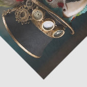 ヴィンテージブルー&グリーンスチームパンクパロット 薄葉紙 (詳細)