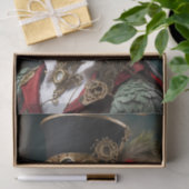 ヴィンテージブルー&グリーンスチームパンクパロット 薄葉紙 (ギフト)